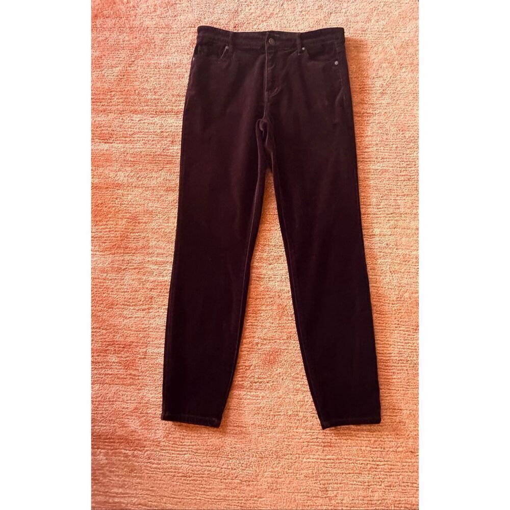 Well Worn Burgundy Velvet Pants 8/29 High Rise Skinny